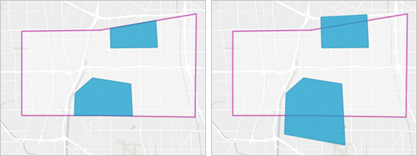 Results of returning only portions of the features (left) and returning only full features (right) Results of returning only portions of the features (left) and returning only full features (right)